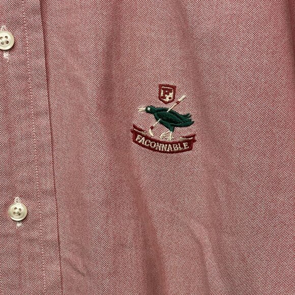 Faconnable Men's XXL Long Sleeve Button Down Shirt Pink Made in USA - Picture 2 of 7